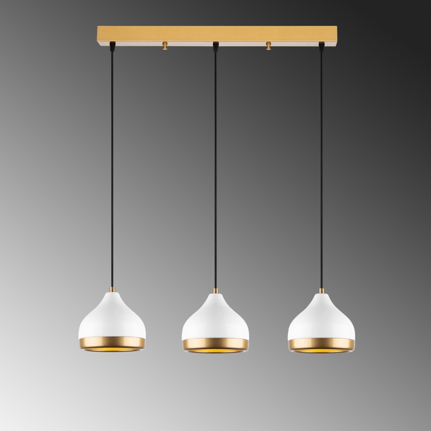 YILDO Pendelleuchte 3xE27/40W/230V weiß/gold