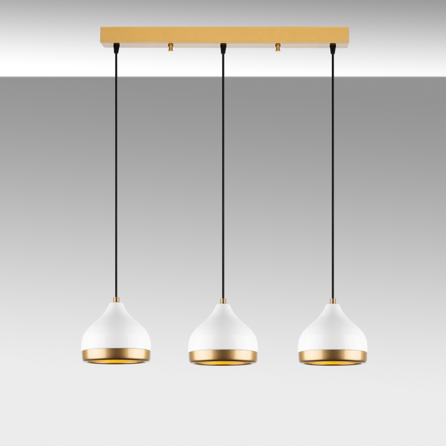 YILDO Pendelleuchte 3xE27/40W/230V weiß/gold