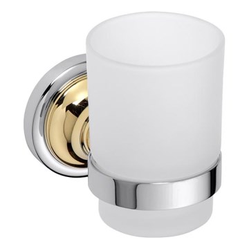 Zahnbürstenhalter 7x9,5 cm silber/gold