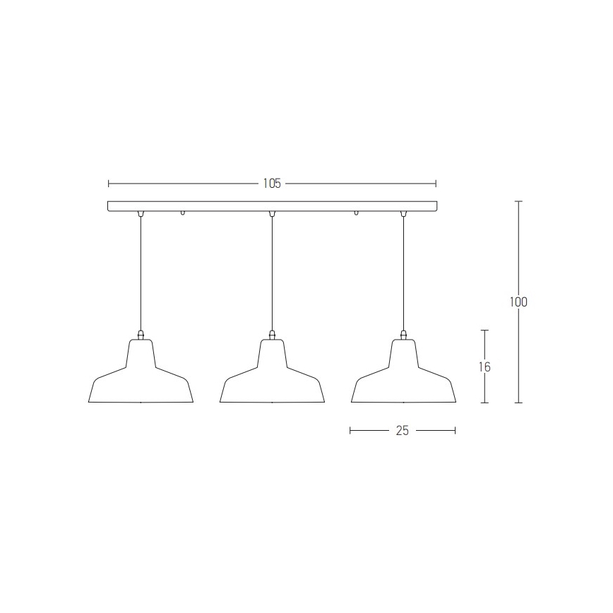Zambelis 1653 - Deckenleuchte an Kabel 3xE27/40W/230V Beton