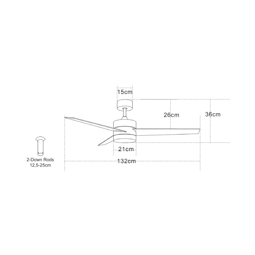 Zambelis 19134 - LED-Deckenventilator LED/15W/230V 3000/4000/6000K matt Chrom + Fernbedienung