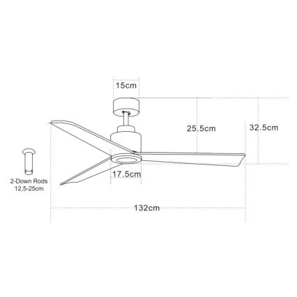 Zambelis 19136-B - Deckenventilator + Fernbedienung