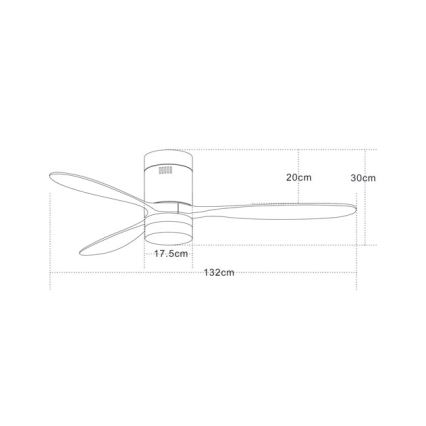 Zambelis 19144 - LED-Deckenventilator LED/15W/230V 3000/4000/6000 Kirschbaum + Fernbedienung