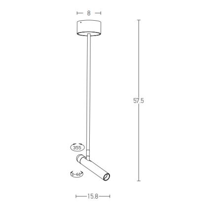 Zambelis 1920 - LED-Hängeleuchte an Stange LED/4,2W/230V weiß