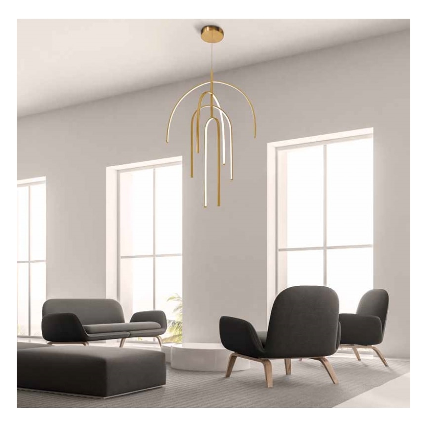 Zambelis 1933 - Dimmbare LED-Hängeleuchte an Schnur LED/96W/230V golden