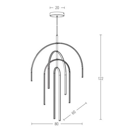 Zambelis 1933 - Dimmbare LED-Hängeleuchte an Schnur LED/96W/230V golden