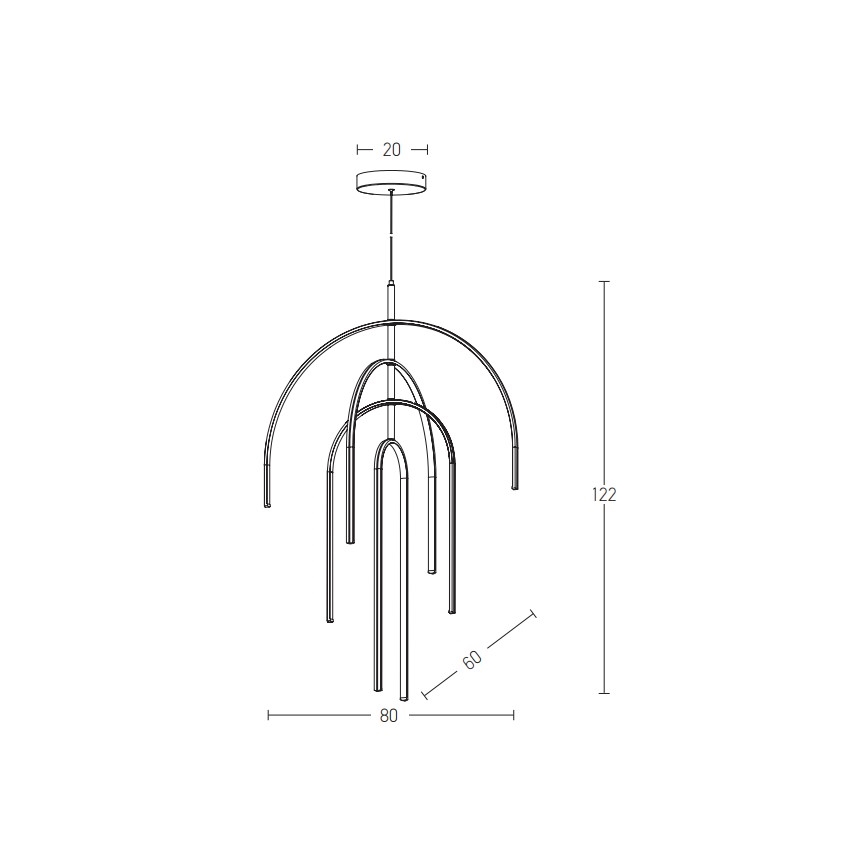 Zambelis 1933 - Dimmbare LED-Hängeleuchte an Schnur LED/96W/230V golden