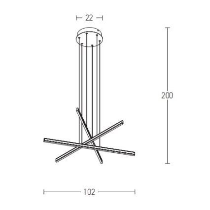 Zambelis 1947 - Dimmbare LED-Hängeleuchte an Schnur LED/48W/230V schwarz