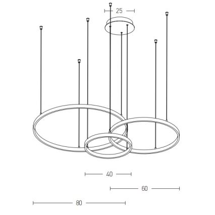 Zambelis 1956 - LED-Hängeleuchte an Schnur LED/136W/230V golden