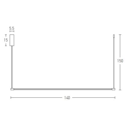 Zambelis 20119 - LED-Hängeleuchte an Schnur LED/20W/230V schwarz