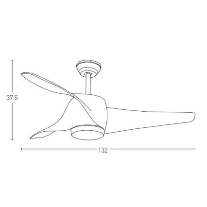 Zambelis 20256 - LED-Deckenventilator LED/15W/230V 3000/4000/6000 Kirsche + Fernbedienung