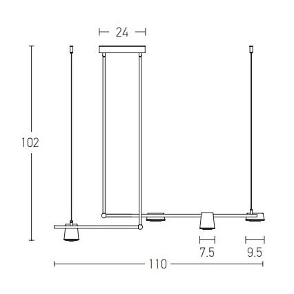 Zambelis 2035 - LED-Hängeleuchte an Stange LED/28W/230V