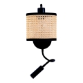 Zambelis 20355 - LED Wandleuchte 1xE27/40W + LED/3W/230V Rattan