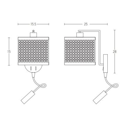Zambelis 20355 - LED Wandleuchte 1xE27/40W + LED/3W/230V Rattan