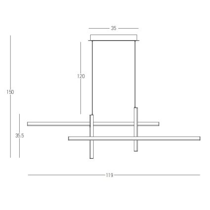 Zambelis 22022 - Dimmbare LED-Hängeleuchte an Schnur LED/41W/230V golden