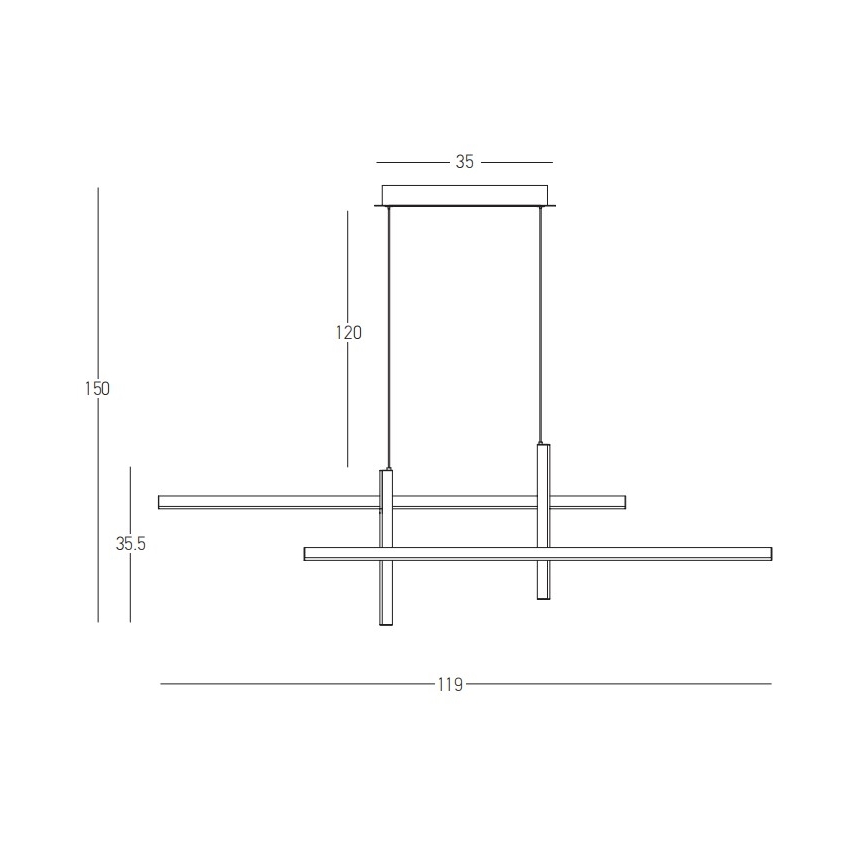 Zambelis 22023 - LED dimmbare Hängeleuchte an Kabel LED/41W/230V schwarz