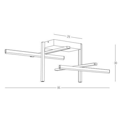 Zambelis 22027 - Dimmbare LED-Aufbauleuchte LED/46W/230V schwarz