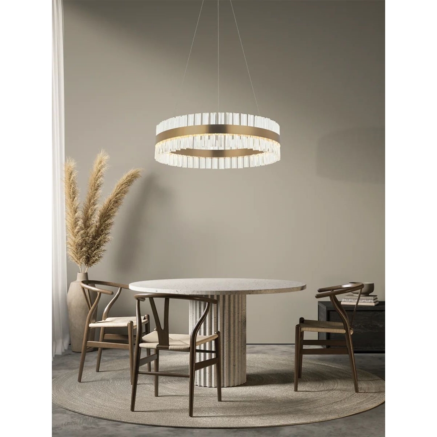 Zambelis 22039 - Dimmbare LED-Hängeleuchte an Schnur LED/56W/230V golden