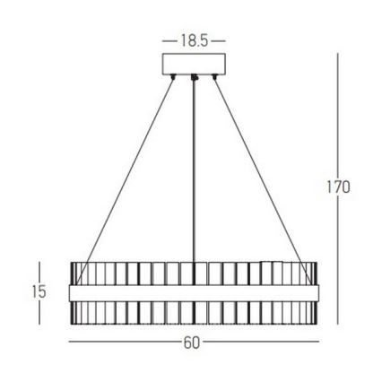 Zambelis 22039 - Dimmbare LED-Hängeleuchte an Schnur LED/56W/230V golden