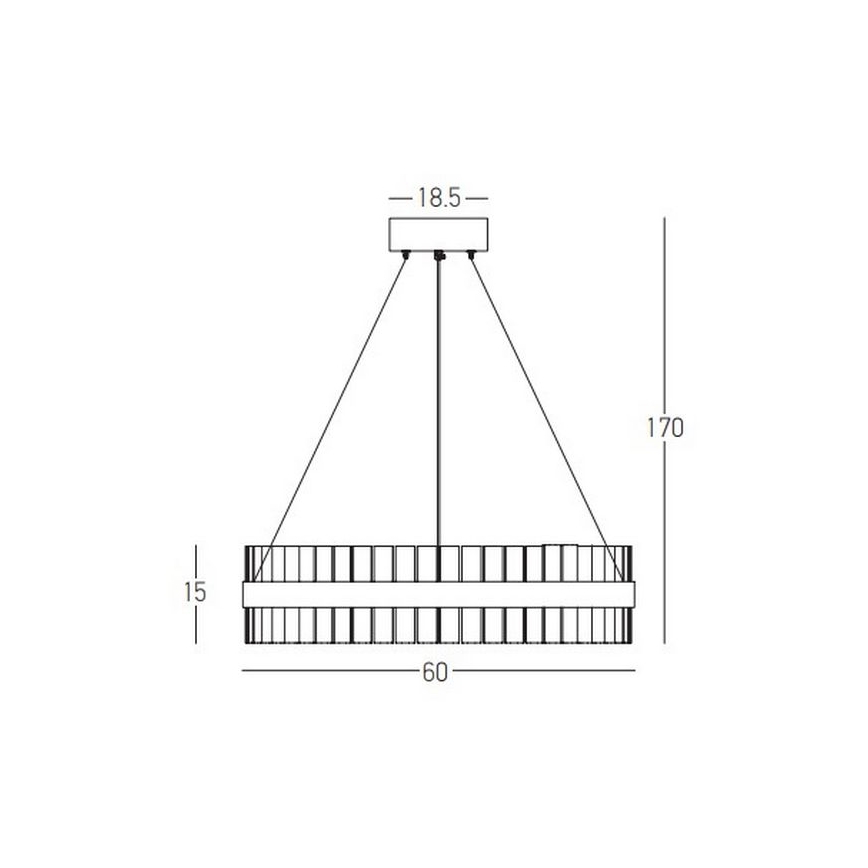 Zambelis 22039 - Dimmbare LED-Hängeleuchte an Schnur LED/56W/230V golden