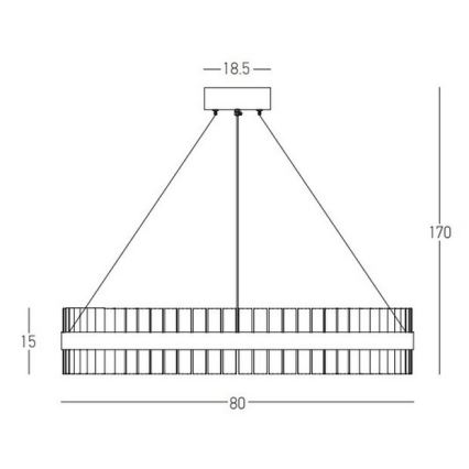 Zambelis 22040 - Dimmbare LED-Hängeleuchte an Schnur LED/68W/230V golden