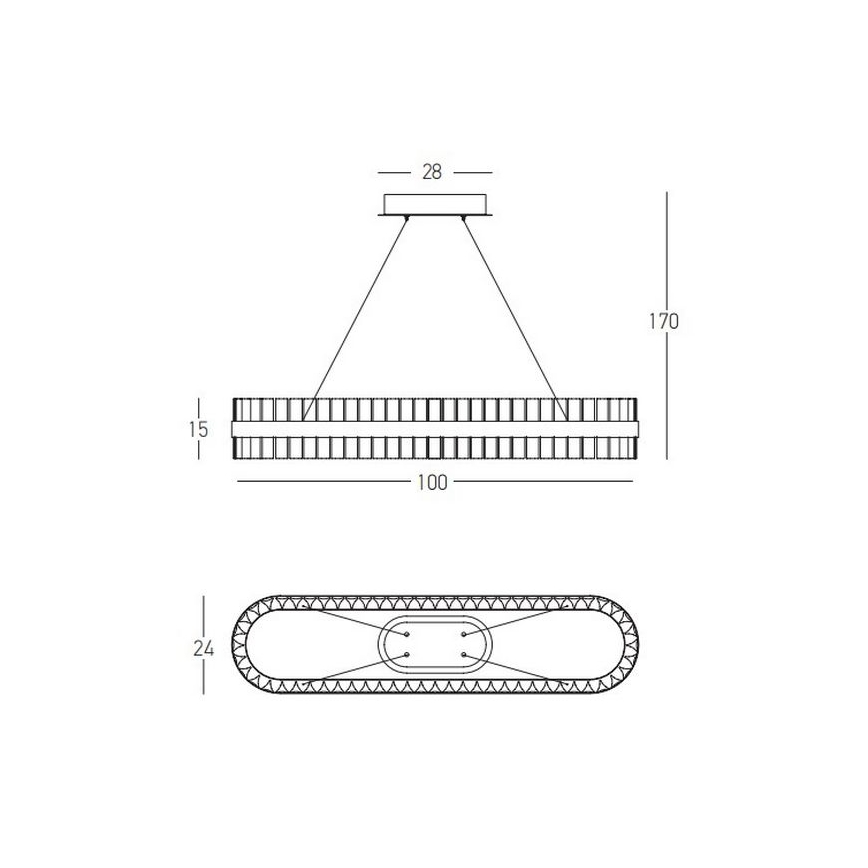 Zambelis 22041 - Dimmbare LED-Hängeleuchte an Schnur LED/68W/230V golden