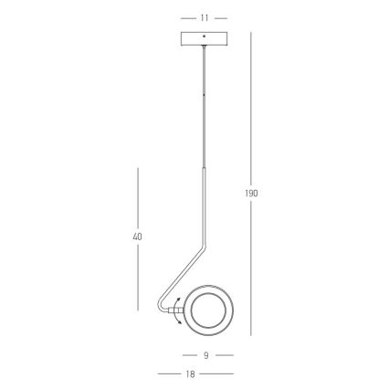 Zambelis 22044 - Dimmbare LED-Hängeleuchte an Schnur LED/7W/230V CRI90 weiß