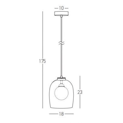 Zambelis 22051 - Pendelleuchte mit Kabel 1xG9/5W/230V Ø 18 cm schwarz