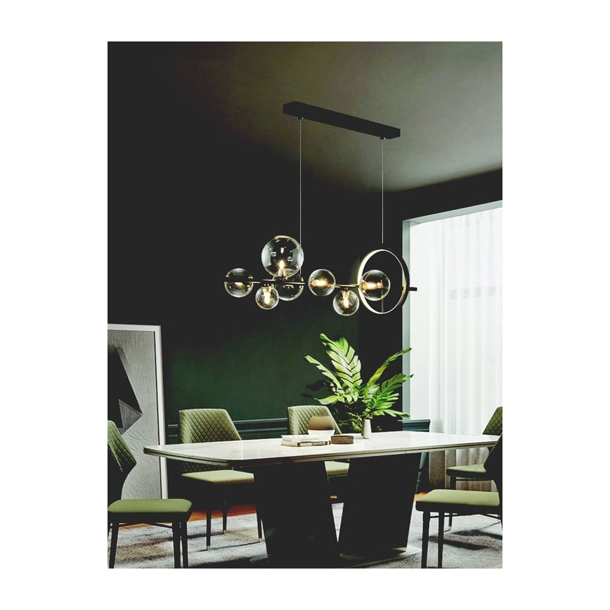Zambelis 22063 - Dimmbare LED-Hängeleuchte an Schnur LED/14W + 7xG9/7W/230V