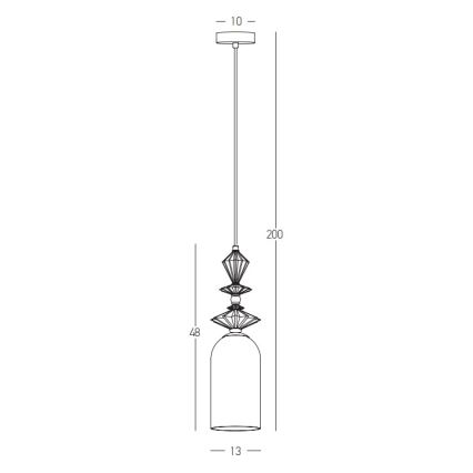 Zambelis 22078 - Hängeleuchte an Schnur 1xE27/40W/230V