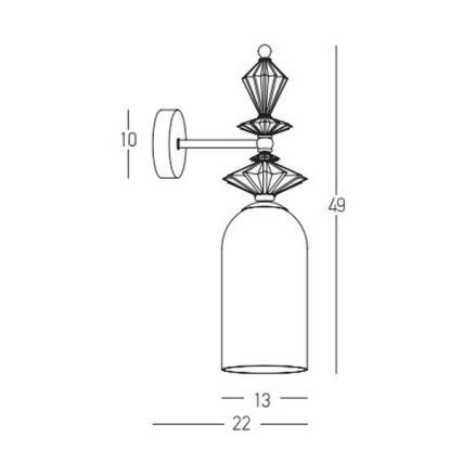 Zambelis 22080 - Wandlampe 1xE27/40W/230V