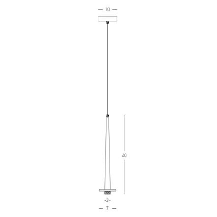 Zambelis 22110 - LED-Hängeleuchte an Schnur LED/3W/230V CRI90 schwarz