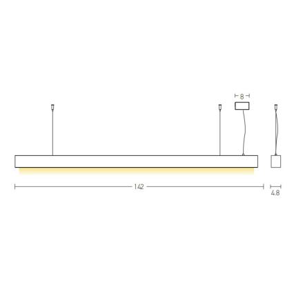 Zambelis 22210 - LED-Hängeleuchte an Schnur LED/45W/230V