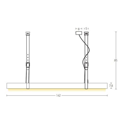 Zambelis 22211 - LED-Hängeleuchte an Schnur LED/45W/230V