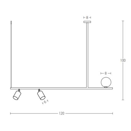 Zambelis 22227 - Hängeleuchte an Schnur 2xGU10/25W+G9/9W/230V