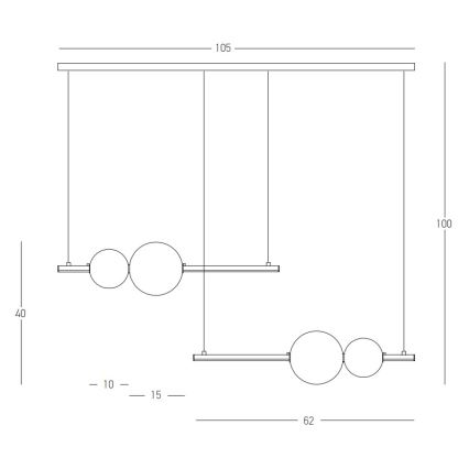 Zambelis 22234 - Dimmbare LED-Hängeleuchte an Schnur LED/22W/230V schwarz