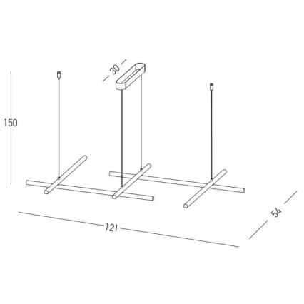 Zambelis 22242 - Dimmbare LED-Hängeleuchte an Schnur LED/50W/230V golden