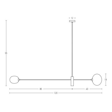 Zambelis 22267 - Hängeleuchte an Stange 2xG9/9W/230V