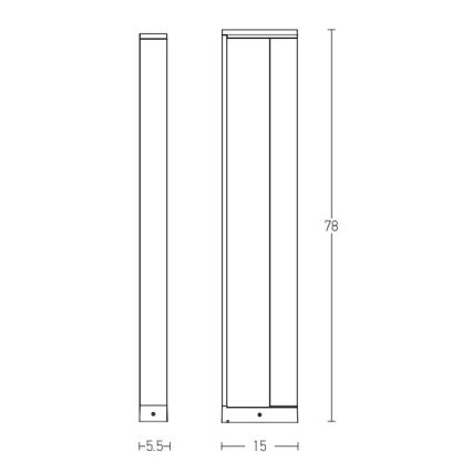 Zambelis E208 - LED-Außenleuchte LED/10W/230V IP54 anthrazit