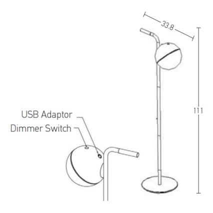 Zambelis E232 - LED dimmbare Außenleuchte LED/1,5W/5V IP54 schwarz