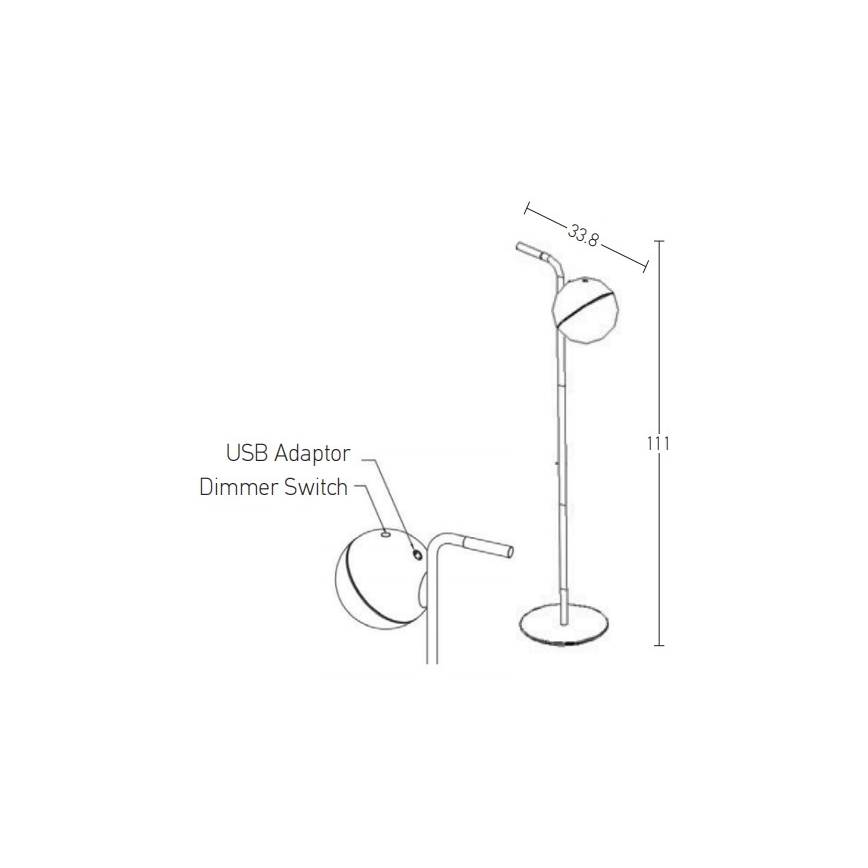 Zambelis E232 - LED dimmbare Außenleuchte LED/1,5W/5V IP54 schwarz
