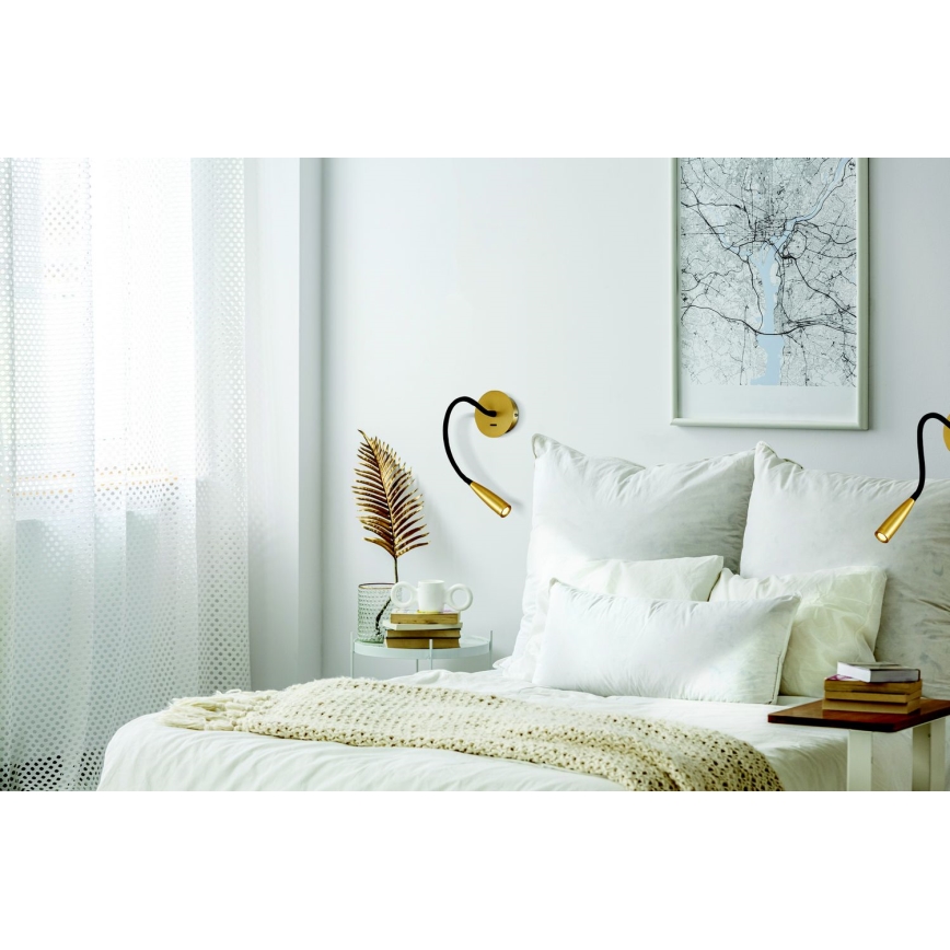 Zambelis H63 - LED Flexibles Leselicht LED/3W/230V Messing