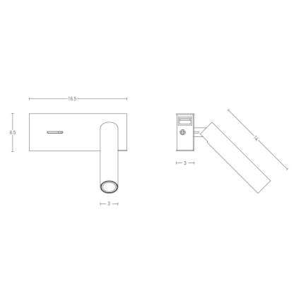 Zambelis H74 - LED-Wandbeleuchtung LED/3W/230V USB weiß