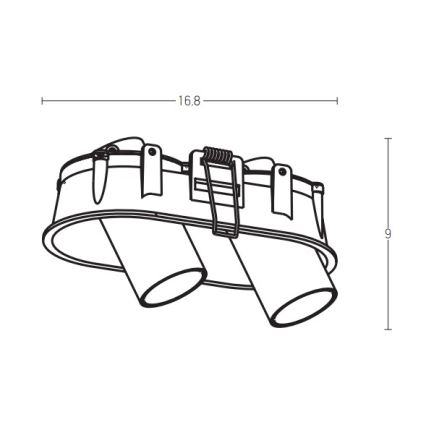 Zambelis Z11207-B - LED-Einbaustrahler 2xLED/7W/230V CRI90 schwarz