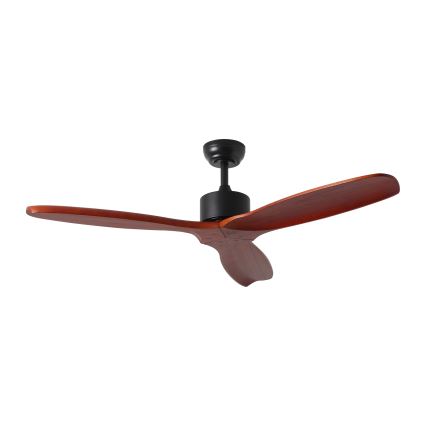ZEVENTI - Deckenventilator CUENCA Wi-Fi Tuya Schwarz/Eiche + Fernbedienung