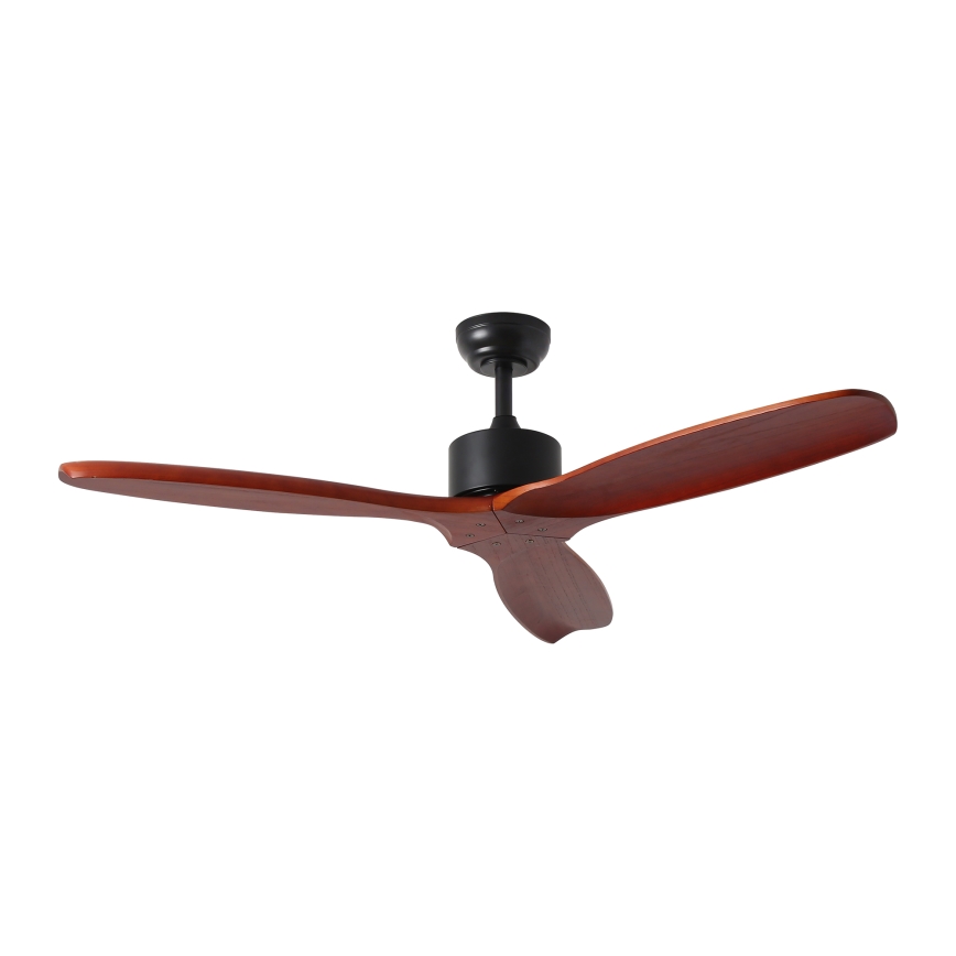 ZEVENTI - Deckenventilator CUENCA Wi-Fi Tuya Schwarz/Eiche + Fernbedienung