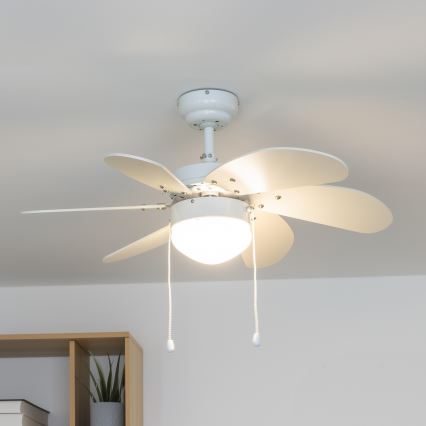 ZEVENTI - Deckenventilator FAMARA 1xE14/60W/230V weiß