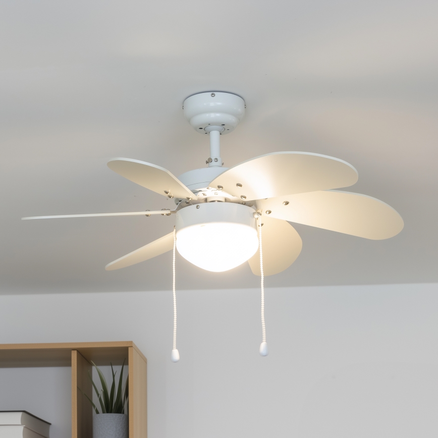 ZEVENTI - Deckenventilator FAMARA 1xE14/60W/230V weiß