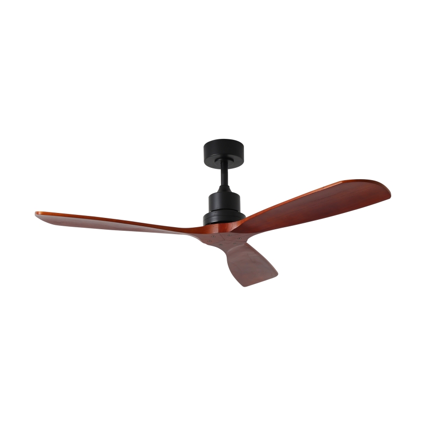 ZEVENTI - Deckenventilator LIONI Wi-Fi Tuya Schwarz/Eiche + Fernbedienung