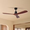 ZEVENTI - Deckenventilator LIONI Wi‑Fi Tuya schwarz/Eiche + Fernbedienung